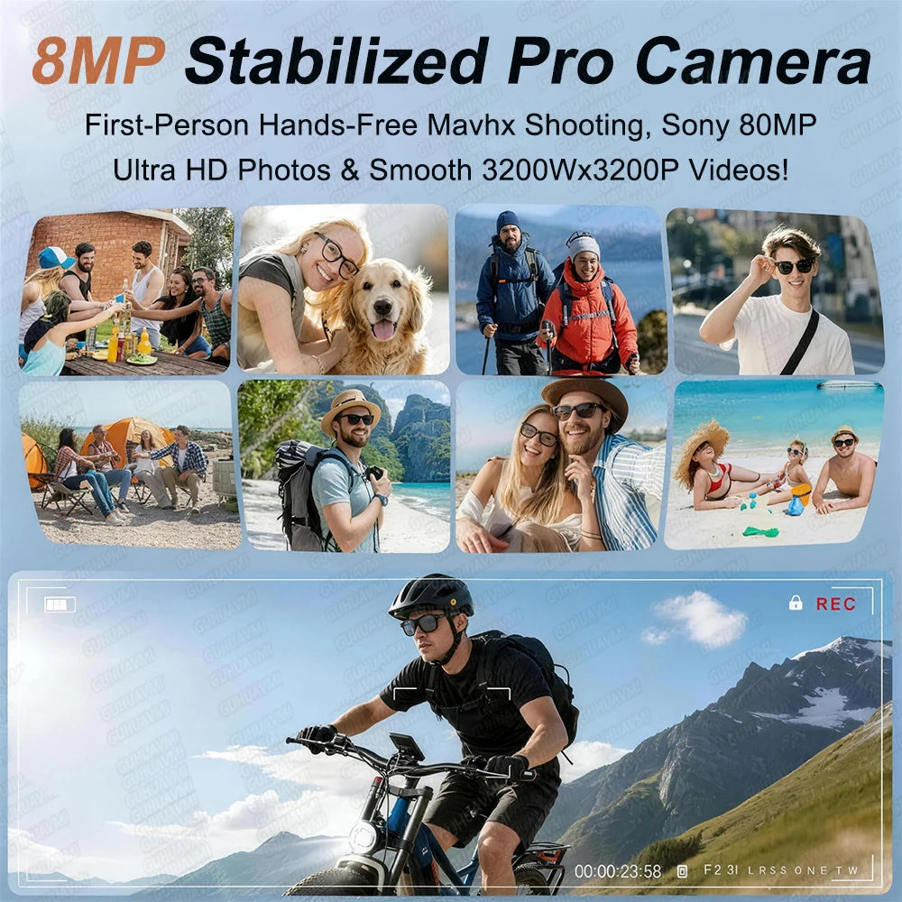 2026New Smart AI Glasses 4K 800W Camera ChatGPT Photos&Video  3600mAh Charging Case Power Bank 32GB Translation Music Sunglasses