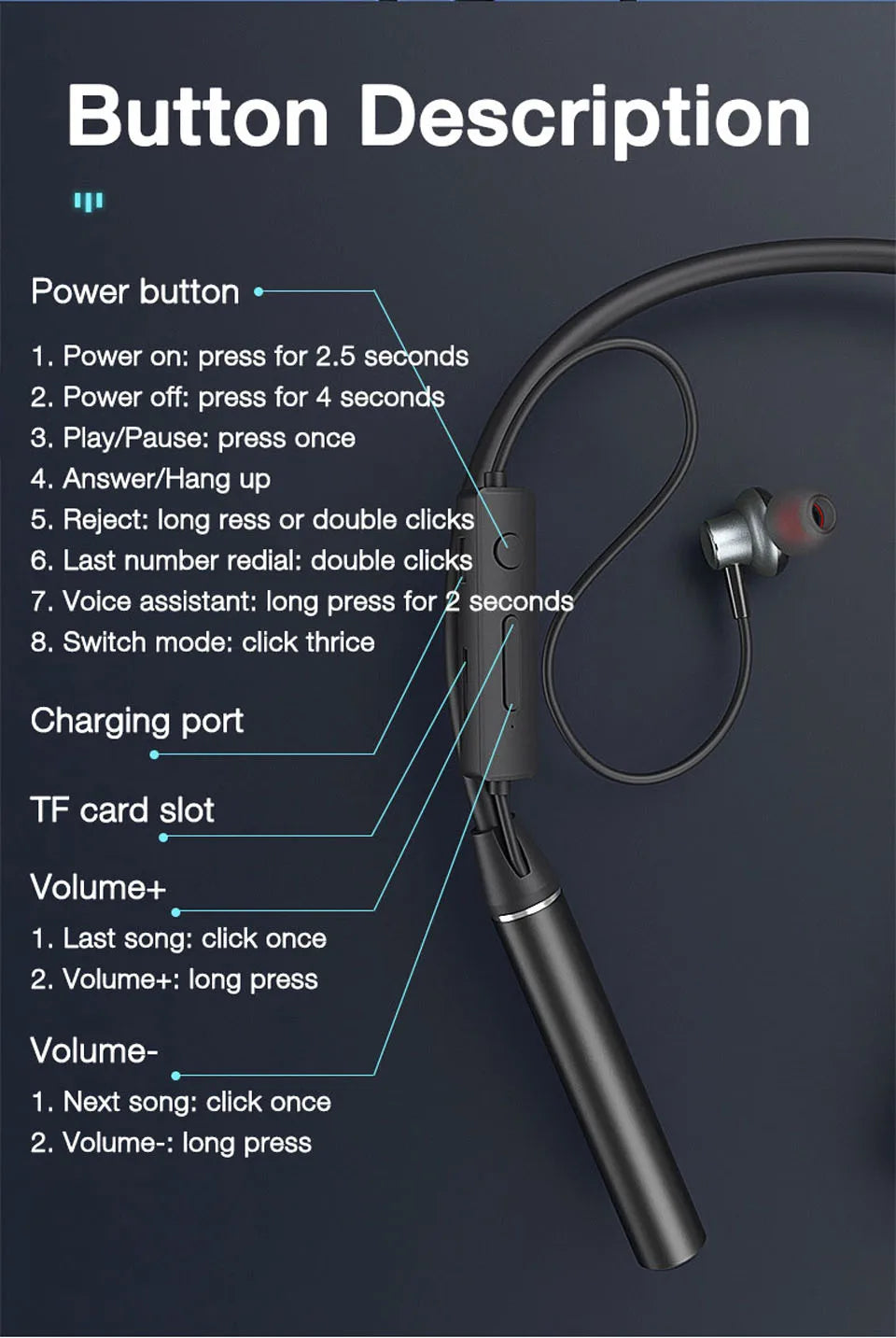 Auriculares Deportivos Auriculares deportivos inalámbricos con micrófono Bluetooth Fone De Ouvido Sem Fio Inalambicos Auriculares
