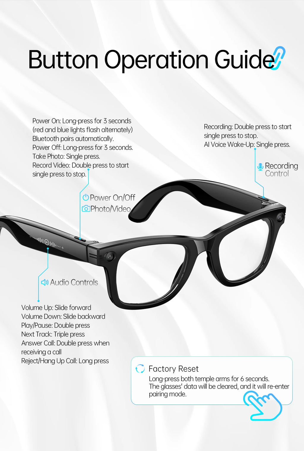 New AI Smart Glasses with Camera 8MP HD 1080P Video Record 4GB Men Women SI Real-time Translation BT Call Music Play Sunglasses