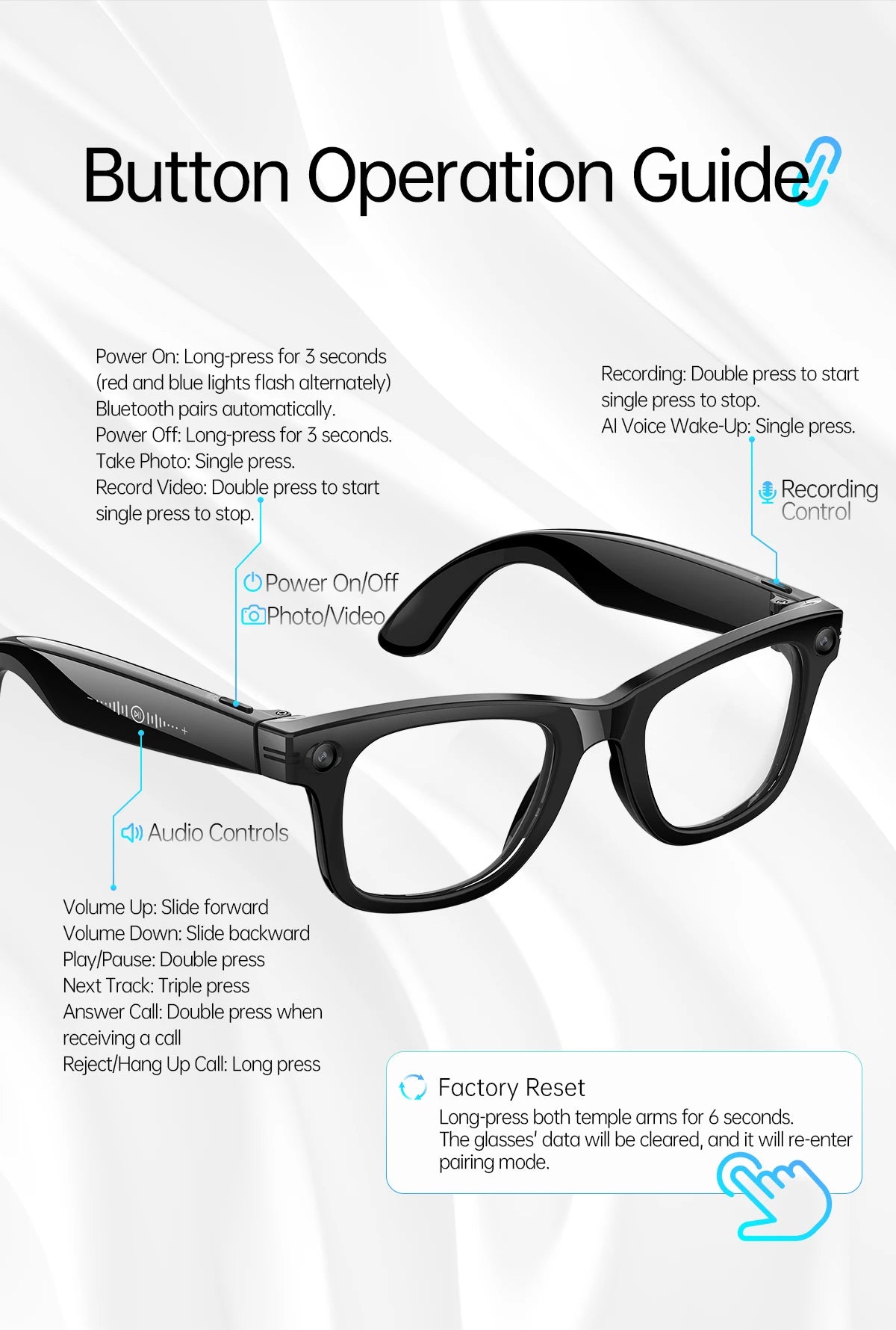 New AI Smart Glasses with Camera 8MP HD 1080P Video Record 4GB Men Women SI Real-time Translation BT Call Music Play Sunglasses