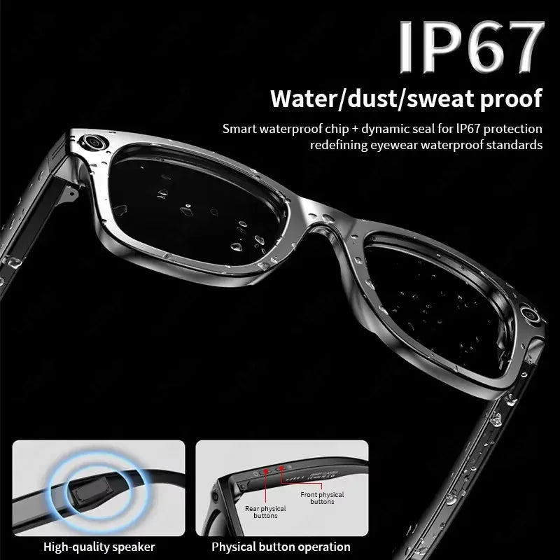Gafas Inteligentes Meta AI TOP 1 con Cámara de 8MP, Grabación de Video, Traducción a Más de 100 Idiomas, Llamadas Bluetooth, Reproducción de Música