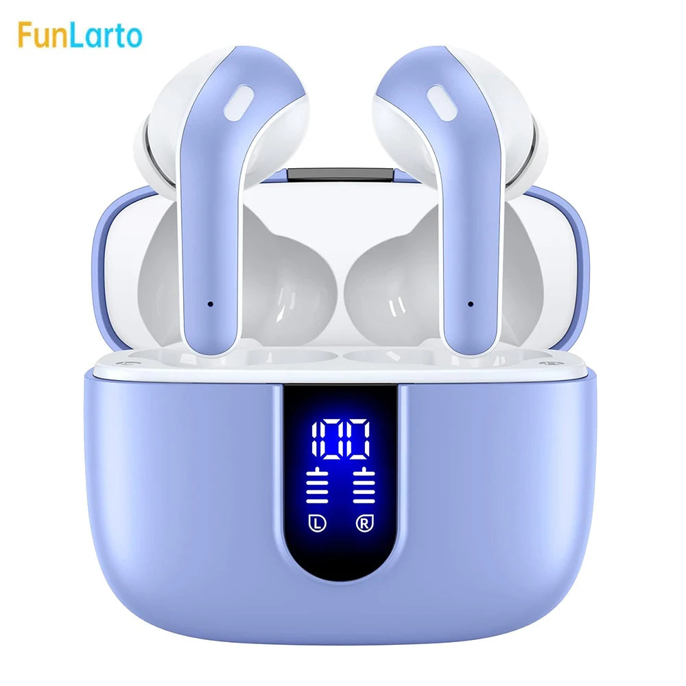 Auriculares inalámbricos con Bluetooth 5,3, reducción de ruido de llamadas de cuatro micrófonos ENC, tiempo de reproducción de 50 horas Auriculares inalámbricos Bluetooth