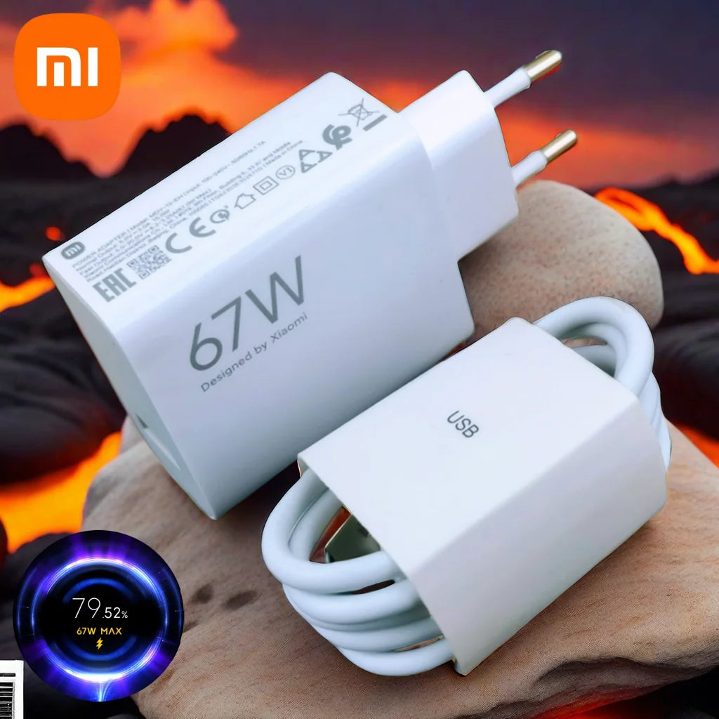 Cargador Original Xiaomi 67W Turbo carga rápida UE Gan adaptador para Poco X6 Pro X5 F5 Mi 14 13 12s Redmi K60 K50 K60E teléfono móvil