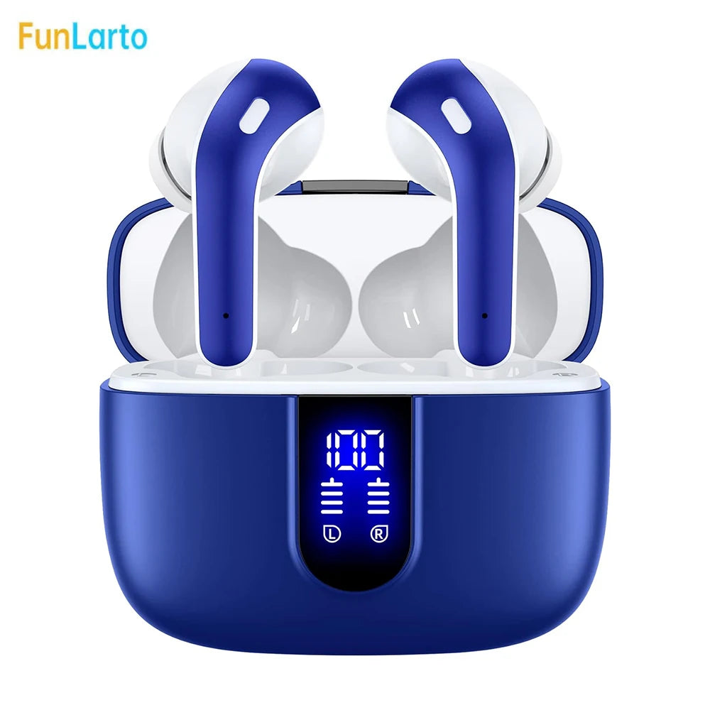 Auriculares inalámbricos con Bluetooth 5,3, reducción de ruido de llamadas de cuatro micrófonos ENC, tiempo de reproducción de 50 horas Auriculares inalámbricos Bluetooth