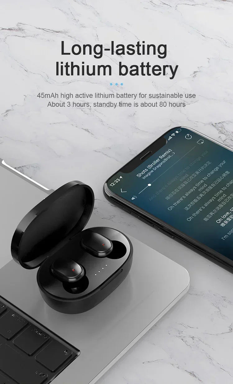 Auriculares inalámbricos A6S TWS originales, auriculares Bluetooth, auriculares deportivos estéreo Fone Bluetooth