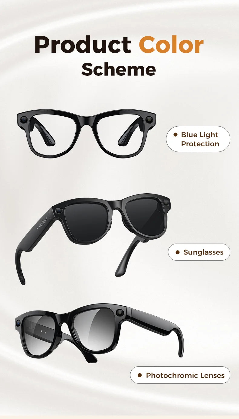 2026New Smart AI Glasses 4K 800W Camera ChatGPT Photos&Video  3600mAh Charging Case Power Bank 32GB Translation Music Sunglasses
