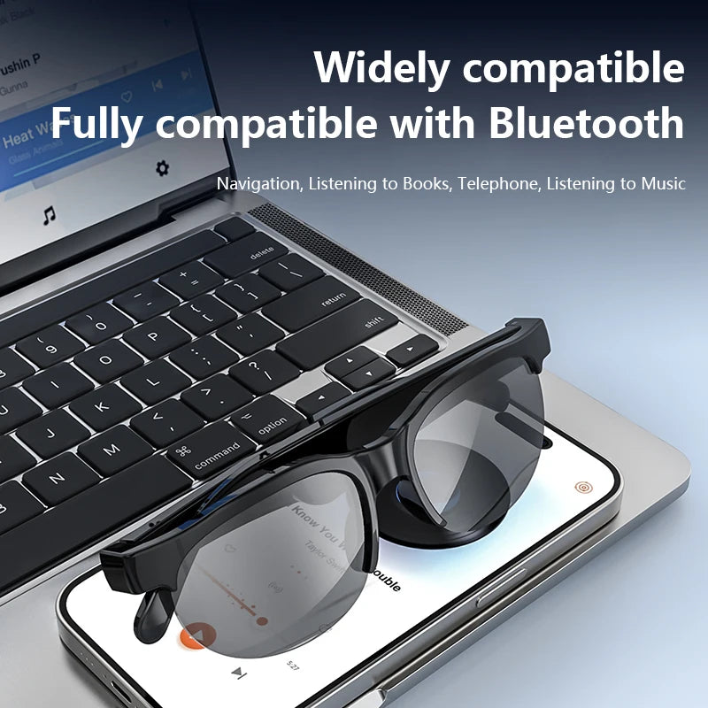Lentes Inteligentes Lenovo 2026, Traducción por IA, Conversación Bluetooth, Grabación, Escucha de Música, Lentes de Sol Inteligentes para Hombre y Mujer