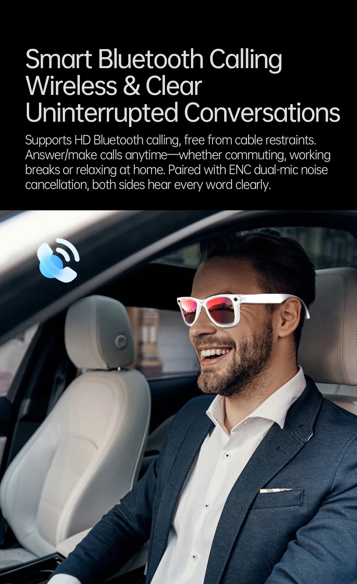 New AI Smart Glasses with Camera 8MP HD 1080P Video Record 4GB Men Women SI Real-time Translation BT Call Music Play Sunglasses