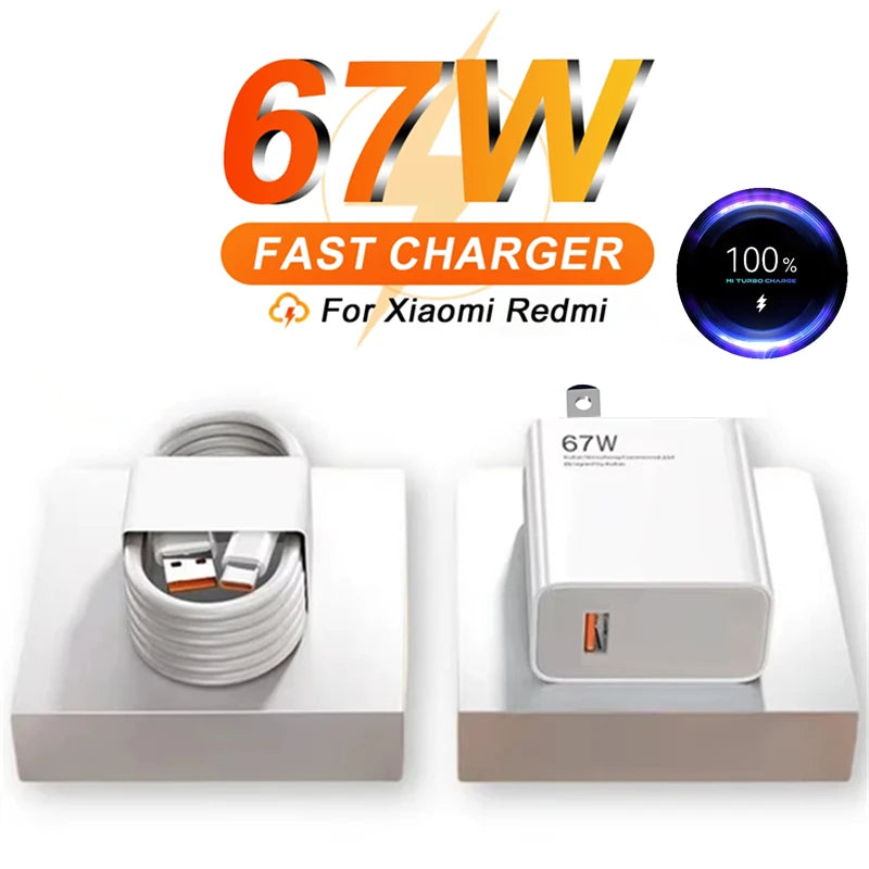 Cargador Ultra rápido de 67W UE EE. UU. para Xiaomi 11 12 13T 14T 15 Redmi Note 11T 12T 13 14 Pro POCO tipo C USB Turbo Cable de carga rápida