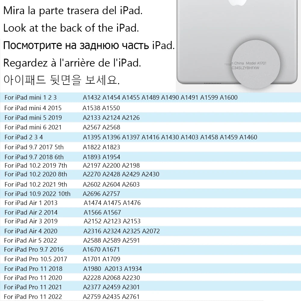 Funda inteligente para iPad 9,7, 10,2, 7.9, Pulgada, 2017, 2018, 2019, 2020, 2021, 2022 ipad mini Air pro 1 2 3 4 5 6 7 8 9 10 generación 5th 6th 7th 8th funda magnética de cuero Pu con soporte para Despertar dormido