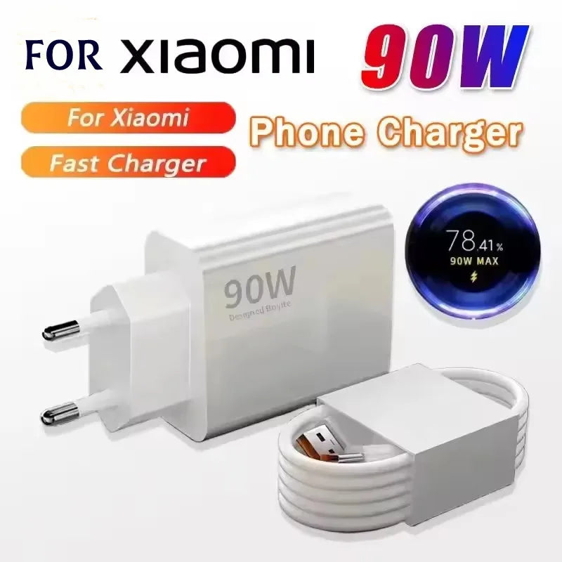 Cargador Original de 90w, adaptador de Cargador Turbo para Xiaomi 15 Ultra 15 14 Poco X7 Pro F7 Pro F7 F6 Redmi Note 14 Pro + Pad