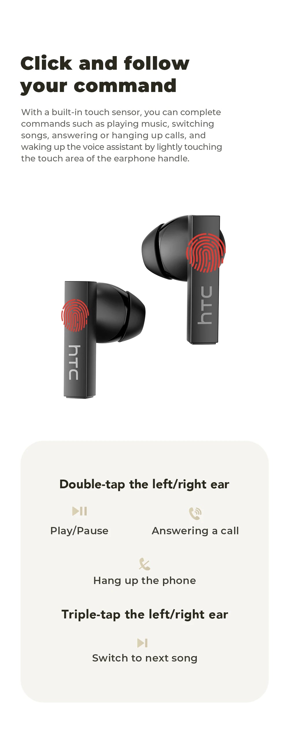 [Pantalla Ultra HD] auriculares HTC NE40 Bluetooth V6 TWS auriculares inalámbricos deportivos traductor AI auricular micrófono de reducción de ruido en la oreja