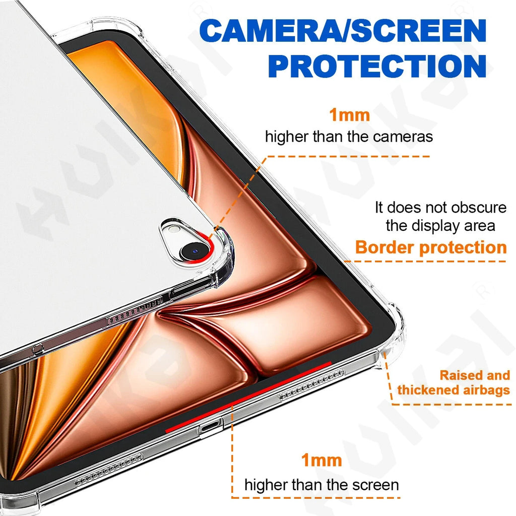 Funda para iPad Air 13 11 M4 pulgadas 2026, cubierta protectora transparente de TPU delgada para tableta, Fundas