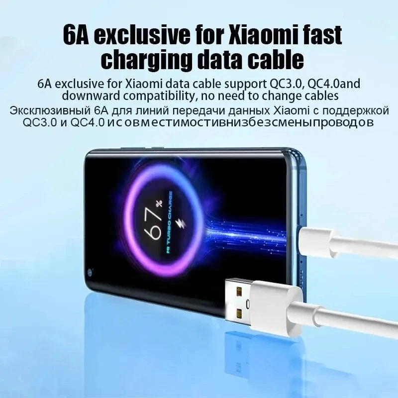 Cargador Ultra rápido de 67W UE EE. UU. para Xiaomi 11 12 13T 14T 15 Redmi Note 11T 12T 13 14 Pro POCO tipo C USB Turbo Cable de carga rápida