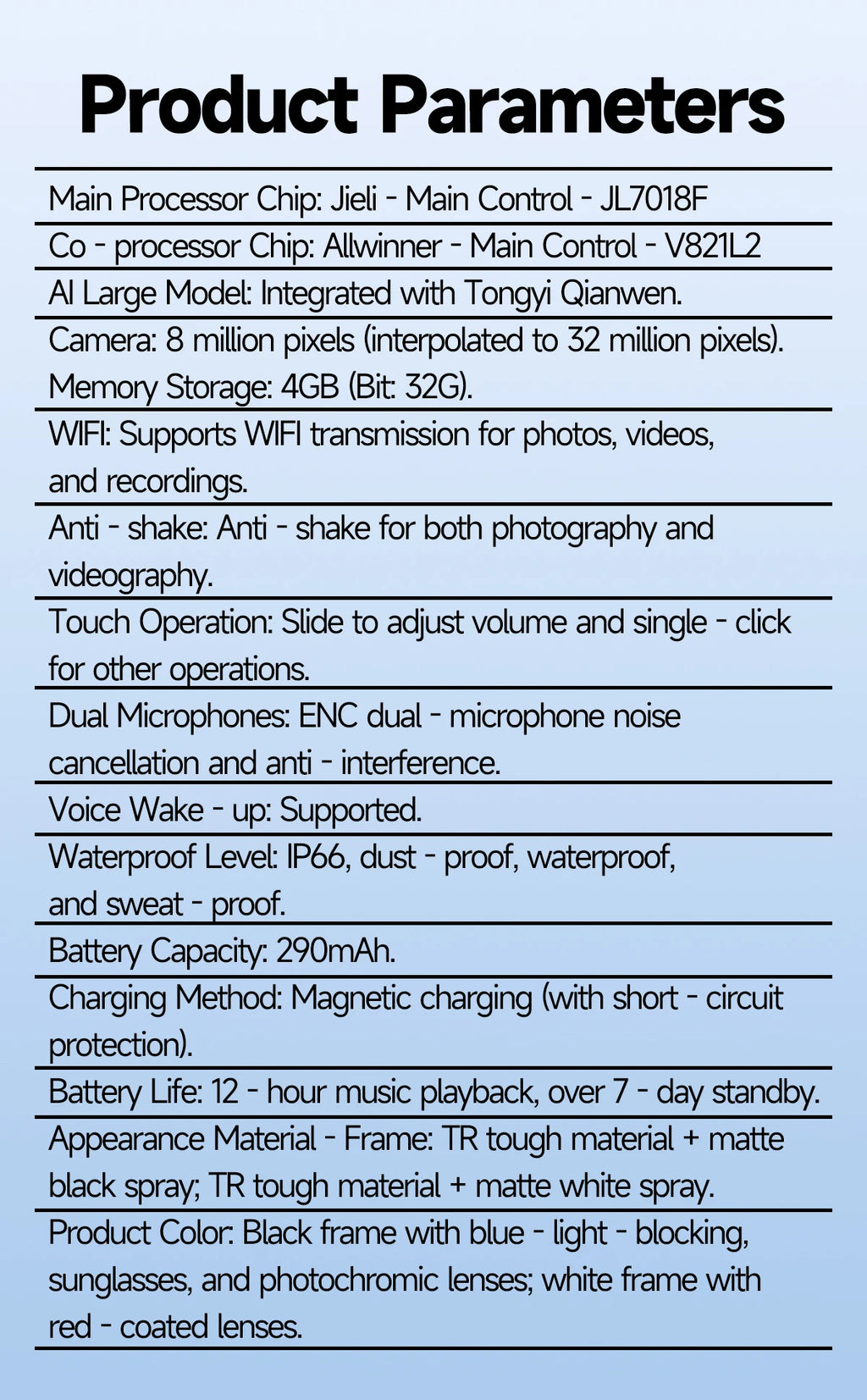 New AI Smart Glasses with Camera 8MP HD 1080P Video Record 4GB Men Women SI Real-time Translation BT Call Music Play Sunglasses