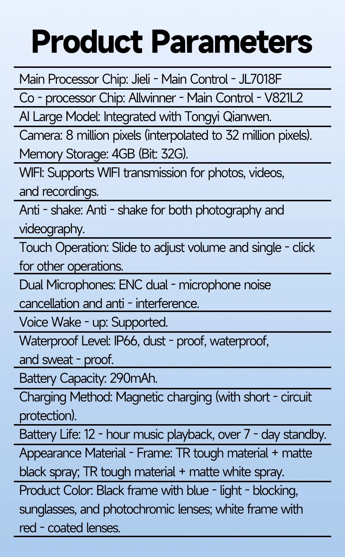 New AI Smart Glasses with Camera 8MP HD 1080P Video Record 4GB Men Women SI Real-time Translation BT Call Music Play Sunglasses