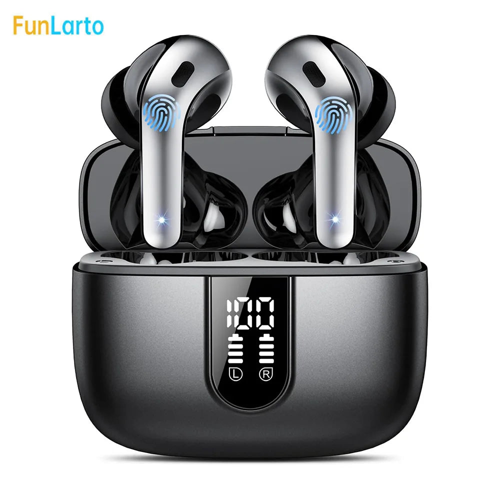 Auriculares inalámbricos con Bluetooth 5,3, reducción de ruido de llamadas de cuatro micrófonos ENC, tiempo de reproducción de 50 horas Auriculares inalámbricos Bluetooth