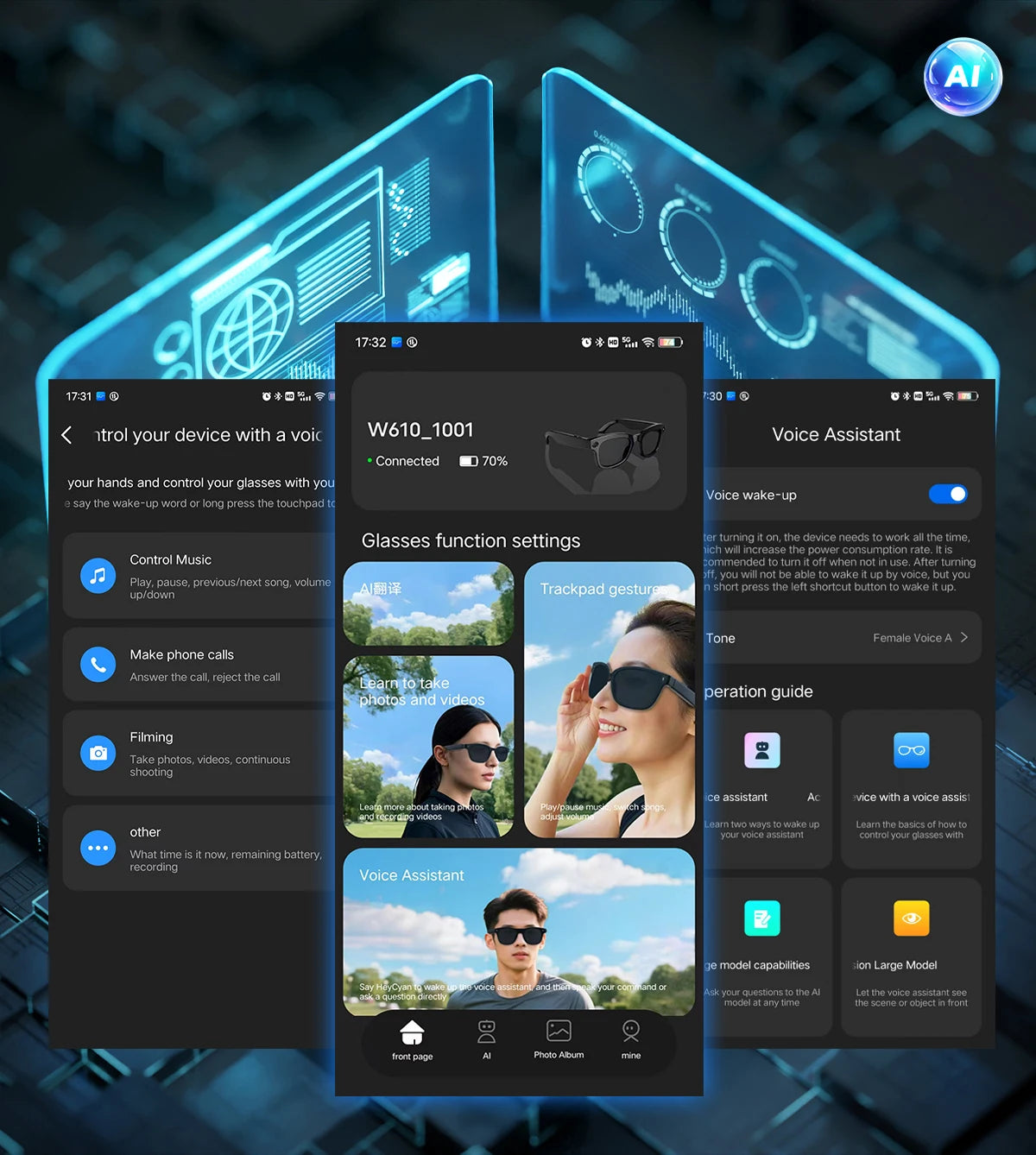 Gafas Inteligentes Meta AI TOP 1 con Cámara de 8MP, Grabación de Video, Traducción a Más de 100 Idiomas, Llamadas Bluetooth, Reproducción de Música