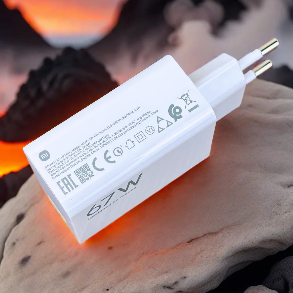Cargador Original Xiaomi 67W Turbo carga rápida UE Gan adaptador para Poco X6 Pro X5 F5 Mi 14 13 12s Redmi K60 K50 K60E teléfono móvil
