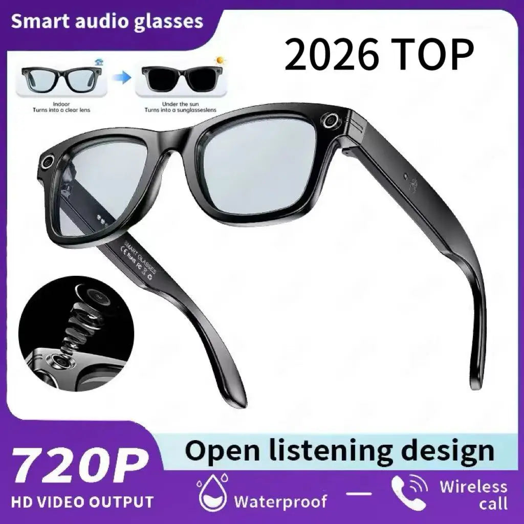 Gafas Inteligentes Meta AI TOP 1 con Cámara de 8MP, Grabación de Video, Traducción a Más de 100 Idiomas, Llamadas Bluetooth, Reproducción de Música