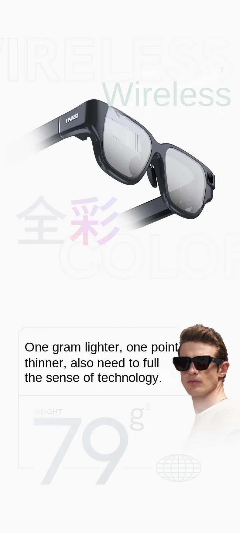 INMO Air Smart AR Glasses Real-time Translation and Text Prompt 3D With Camera For Movie Watching Full-color True Wireless