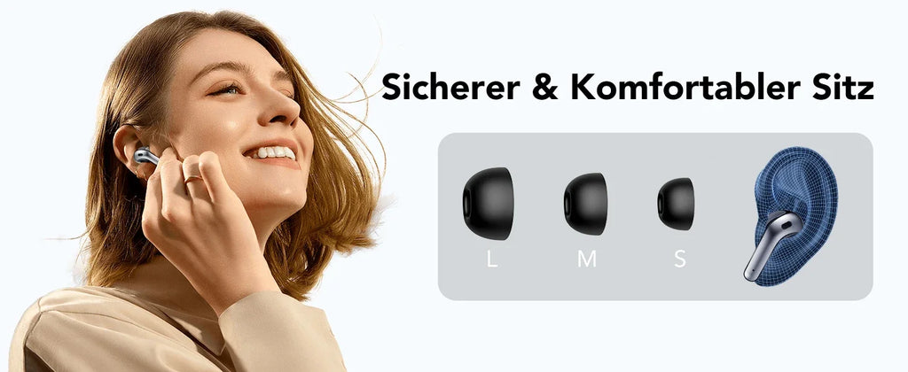 Auriculares inalámbricos con Bluetooth 5,3, reducción de ruido de llamadas de cuatro micrófonos ENC, tiempo de reproducción de 50 horas Auriculares inalámbricos Bluetooth