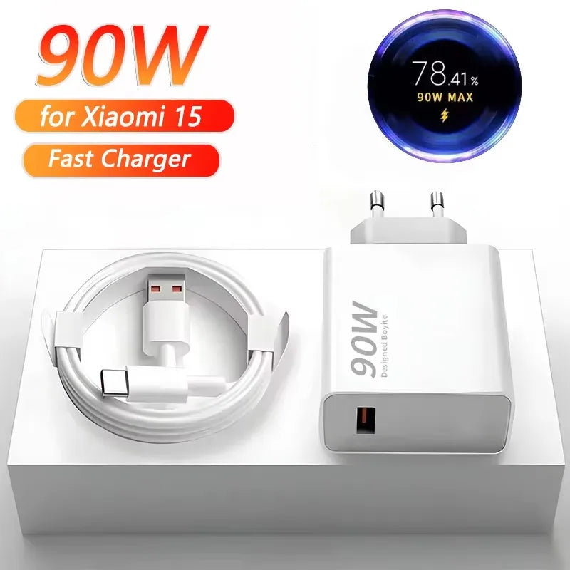 Cargador Original de 90w, adaptador de Cargador Turbo para Xiaomi 15 Ultra 15 14 Poco X7 Pro F7 Pro F7 F6 Redmi Note 14 Pro + Pad
