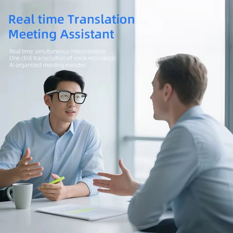 2026 New AI Smart Glasses AI Translation 8MP HD Camera 4K Shooting Image Conversation Recording Listening To Music Smart Glasses