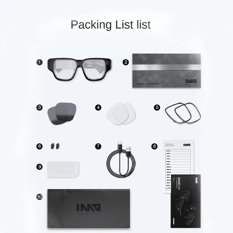 INMO Air Smart AR Glasses Real-time Translation and Text Prompt 3D With Camera For Movie Watching Full-color True Wireless