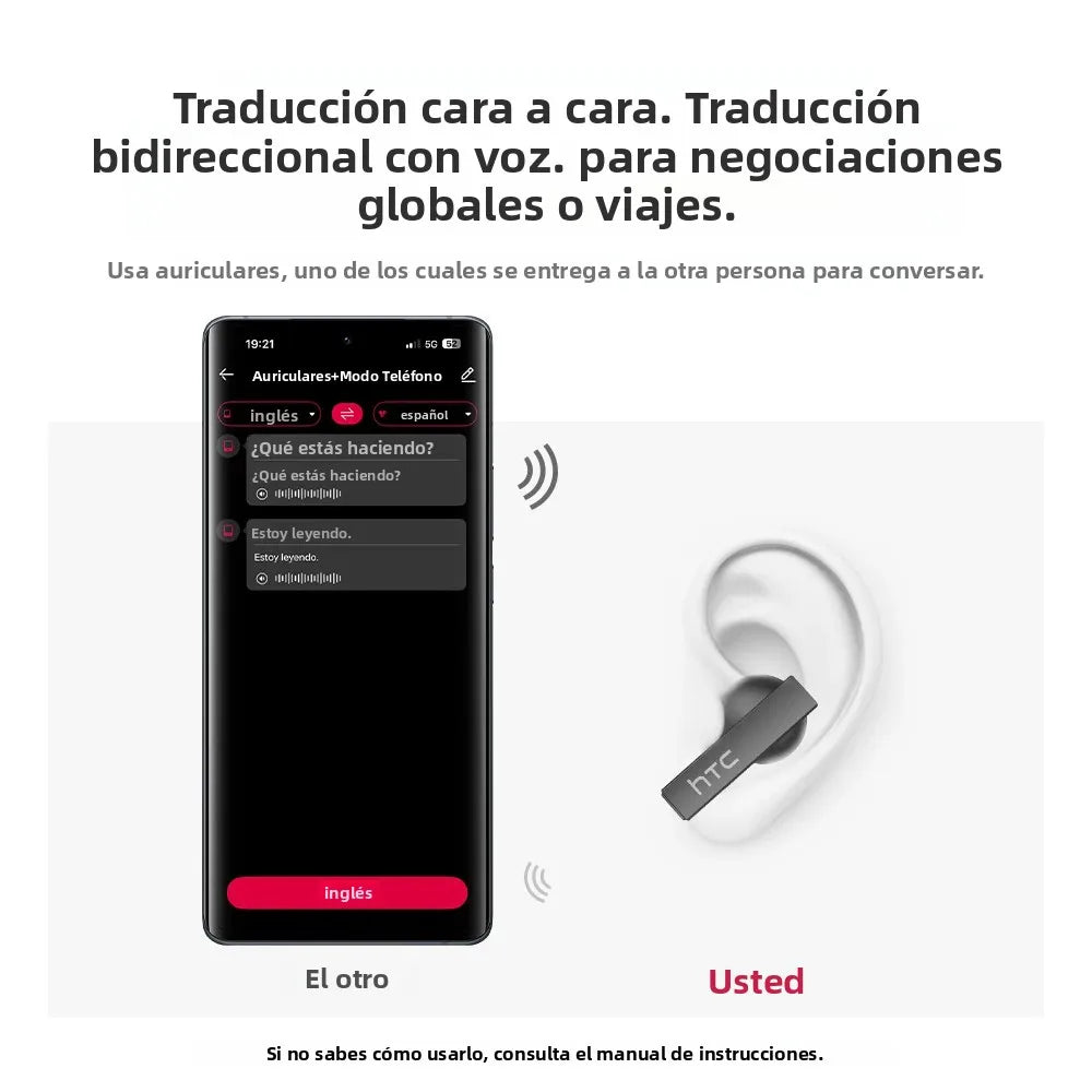 [Pantalla Ultra HD] auriculares HTC NE40 Bluetooth V6 TWS auriculares inalámbricos deportivos traductor AI auricular micrófono de reducción de ruido en la oreja