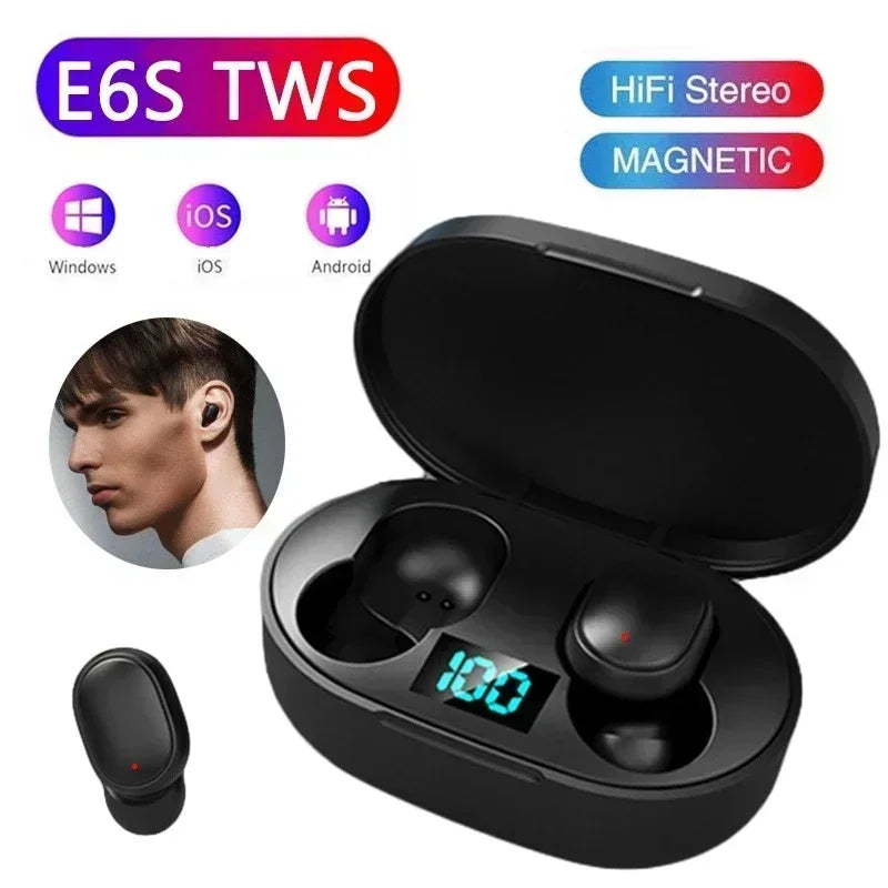 Auriculares inalámbricos Bluetooth E6S TWS auriculares Bluetooth auriculares inalámbricos auriculares con cancelación de ruido con micrófono