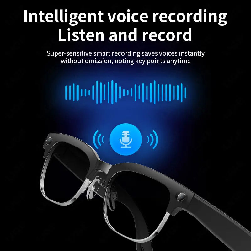 AI Smart Glasses 8 Million Pixels Recording Videos Photo Recognition Answer Translation 290mAh IP66 Waterproof Bluetooth Glasses
