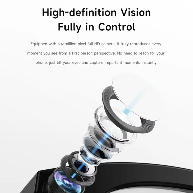 AI gafas de cámara inteligente traducción 8K HD gafas de cámara multifuncional Bluetooth 5,3 llamadas asistente de voz música nuevo