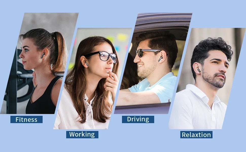 Auriculares inalámbricos con Bluetooth 5,3, reducción de ruido de llamadas de cuatro micrófonos ENC, tiempo de reproducción de 50 horas Auriculares inalámbricos Bluetooth