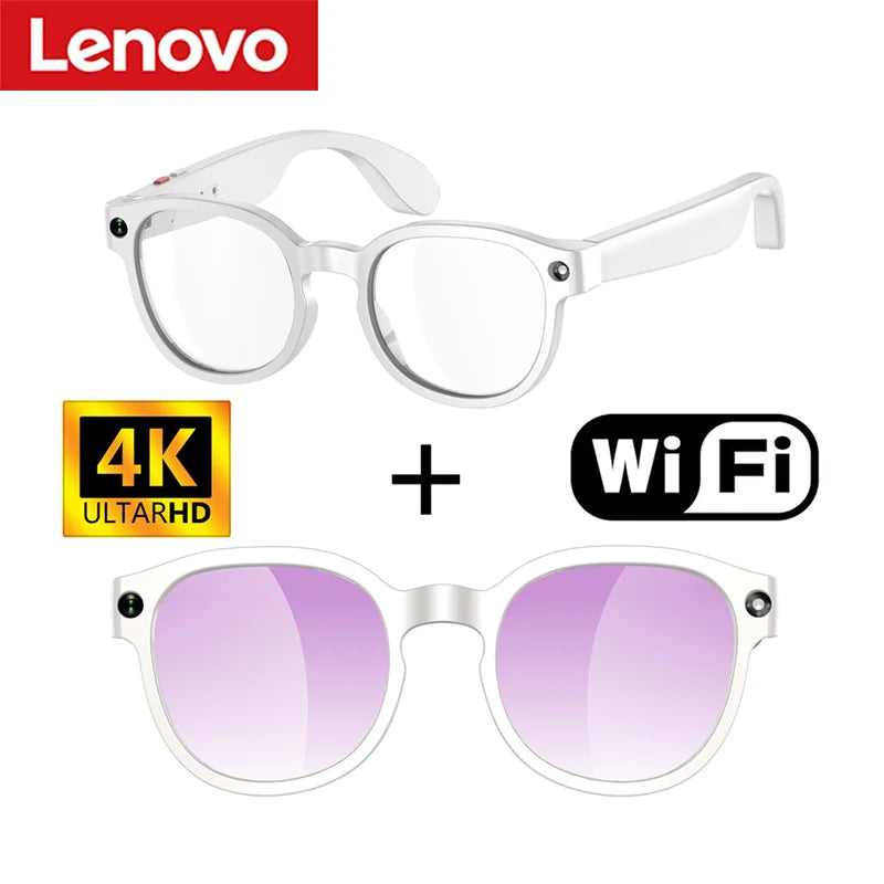 Gafas Inteligentes Lenovo con IA, Traducción por IA, Cámara HD de 8MP, Grabación de Imágenes 4K, Llamadas Bluetooth, Grabación de Música, Gafas de Sol Inteligentes, Novedad 2026