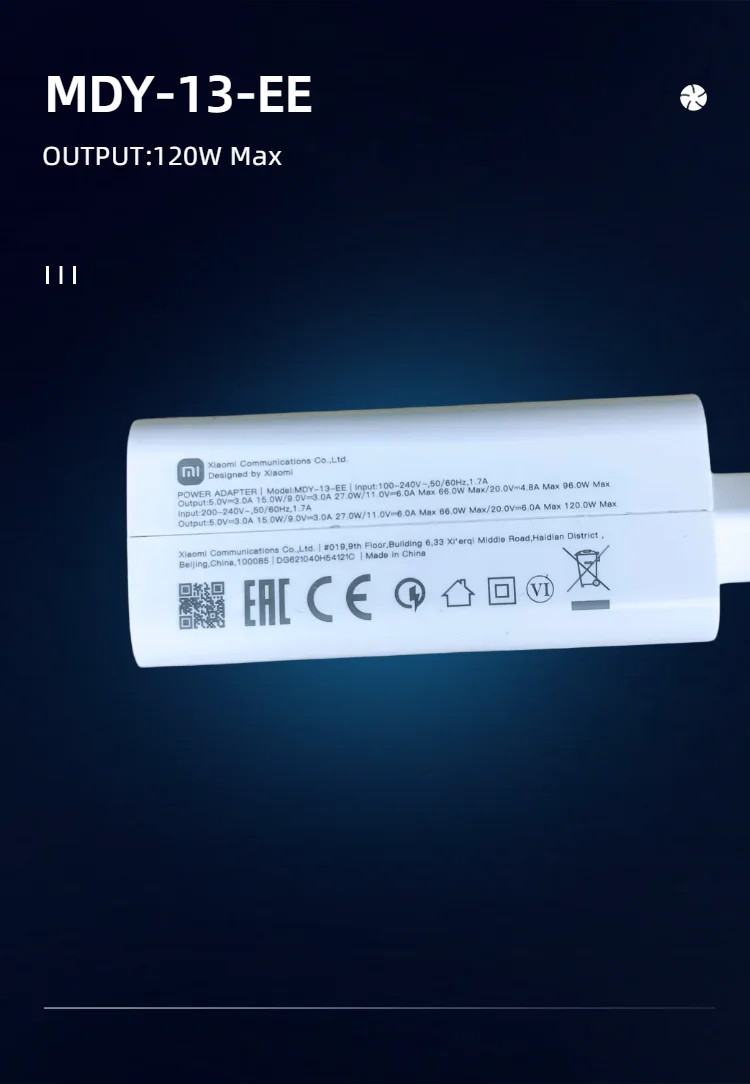 Cargador Original Xiaomi de 120W Turbo Super Carga Rápida, Adaptador EU Tipo C, Cable para Mi 13t 12s Redmi Note 14 13 12 Pro Plus
