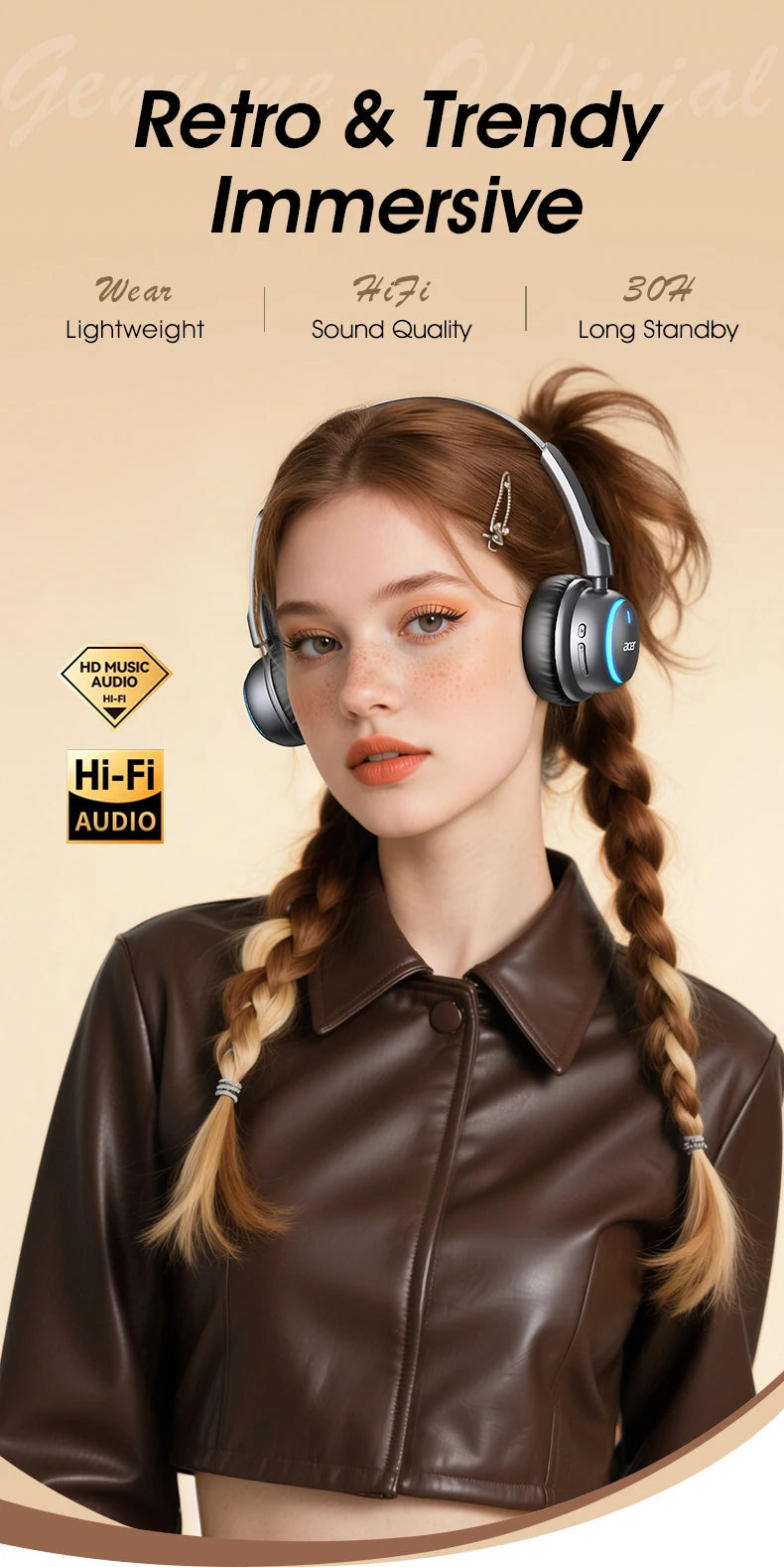 Acer Ohr645 Nuevos auriculares inalámbricos supraaurales con sonido envolvente, efecto de sonido de alta calidad, diseño de ajuste giratorio, tiempo de espera prolongado, adecuados para deportes y otras ocasiones para disfr