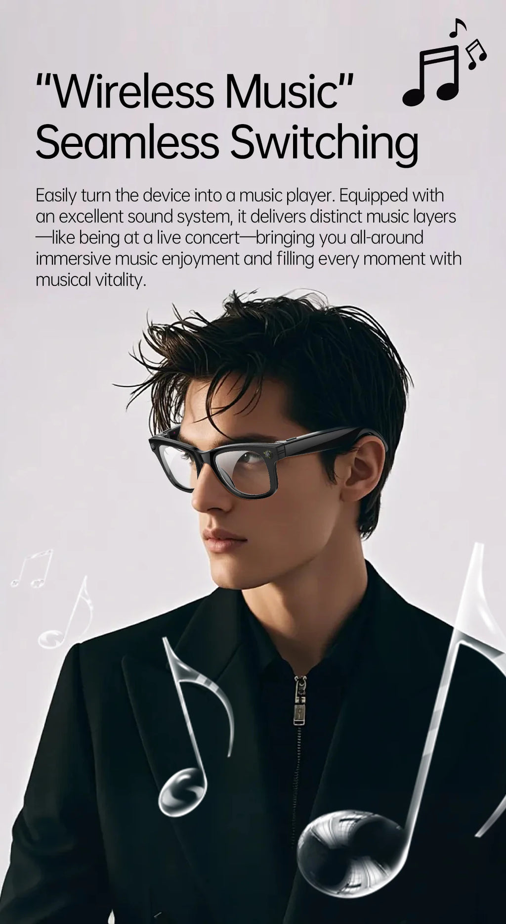 New AI Smart Glasses with Camera 8MP HD 1080P Video Record 4GB Men Women SI Real-time Translation BT Call Music Play Sunglasses