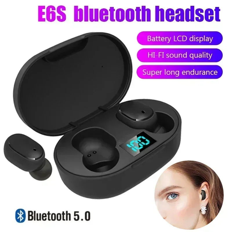 Auriculares inalámbricos Bluetooth E6S TWS auriculares Bluetooth auriculares inalámbricos auriculares con cancelación de ruido con micrófono