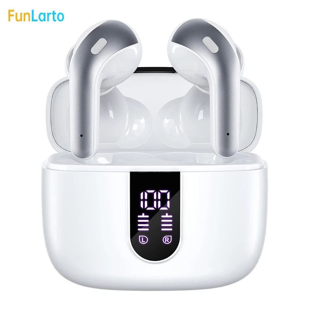 Auriculares inalámbricos con Bluetooth 5,3, reducción de ruido de llamadas de cuatro micrófonos ENC, tiempo de reproducción de 50 horas Auriculares inalámbricos Bluetooth