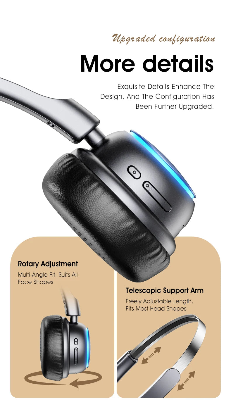 Acer Ohr645 Nuevos auriculares inalámbricos supraaurales con sonido envolvente, efecto de sonido de alta calidad, diseño de ajuste giratorio, tiempo de espera prolongado, adecuados para deportes y otras ocasiones para disfr