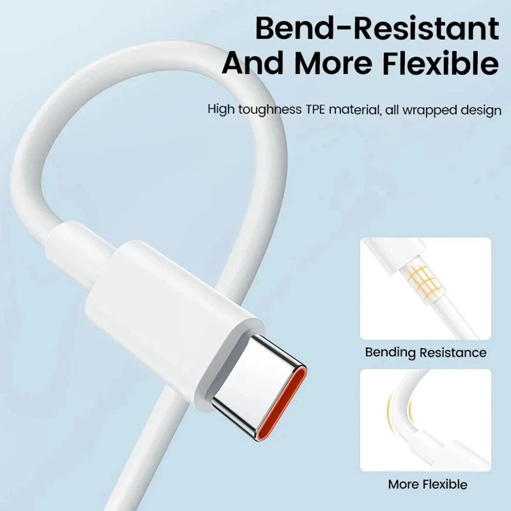 Cargador Ultra rápido 6A 67W para Xiaomi 11 12 Lite 13T 14T 15 17 Redmi Note 10 11T 12 13 14 POCO X3 X4 X5 tipo C Cable de carga USB