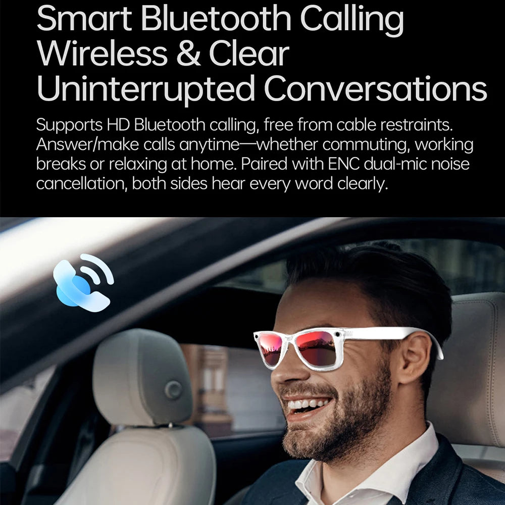 New AI Smart Glasses with Camera 8MP HD 1080P Video Record 4GB Men Women SI Real-time Translation BT Call Music Play Sunglasses