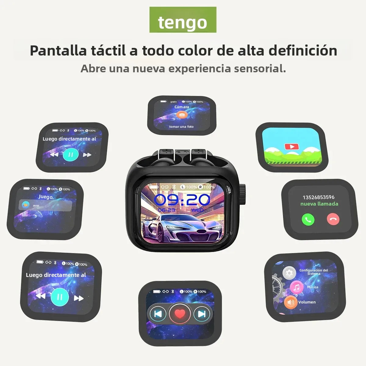 [Pantalla Ultra HD] auriculares HTC NE40 Bluetooth V6 TWS auriculares inalámbricos deportivos traductor AI auricular micrófono de reducción de ruido en la oreja