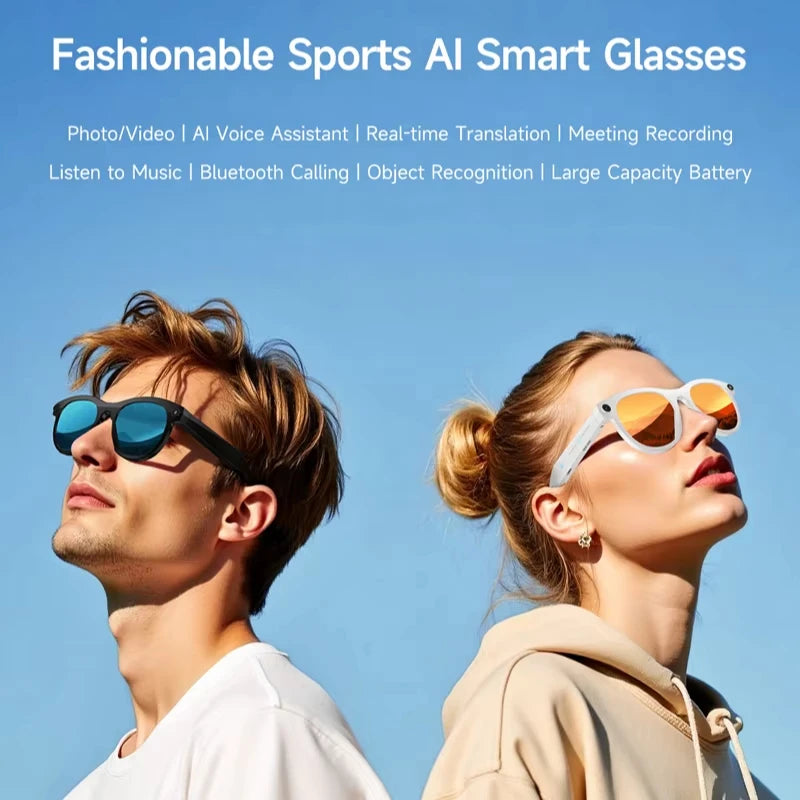 AI gafas de cámara inteligente traducción 8K HD gafas de cámara multifuncional Bluetooth 5,3 llamadas asistente de voz música nuevo