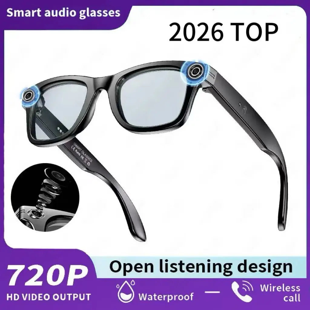 Gafas Inteligentes Meta AI TOP 1 con Cámara de 8MP, Grabación de Video, Traducción a Más de 100 Idiomas, Llamadas Bluetooth, Reproducción de Música