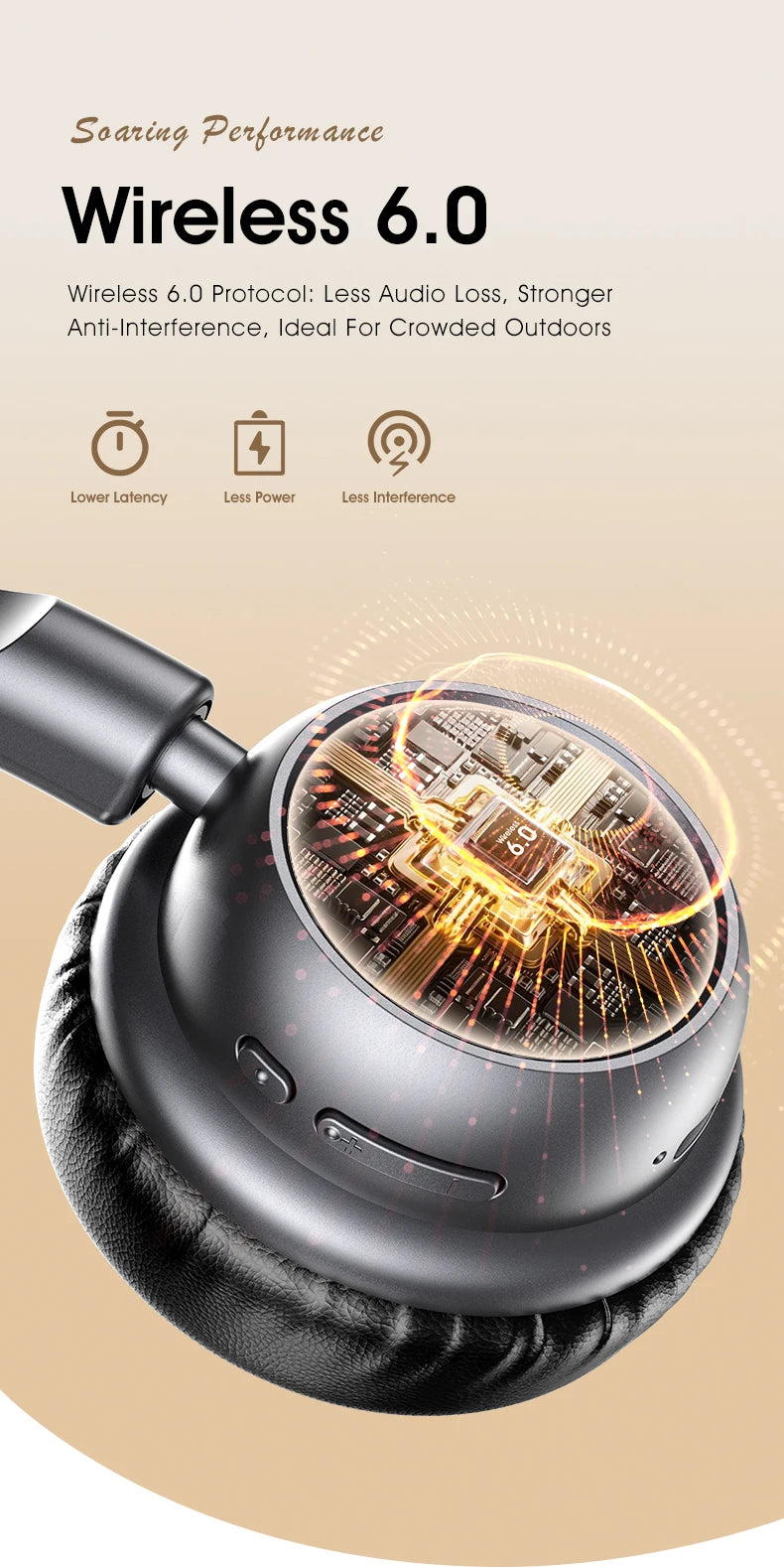 Acer Ohr645 Nuevos auriculares inalámbricos supraaurales con sonido envolvente, efecto de sonido de alta calidad, diseño de ajuste giratorio, tiempo de espera prolongado, adecuados para deportes y otras ocasiones para disfr