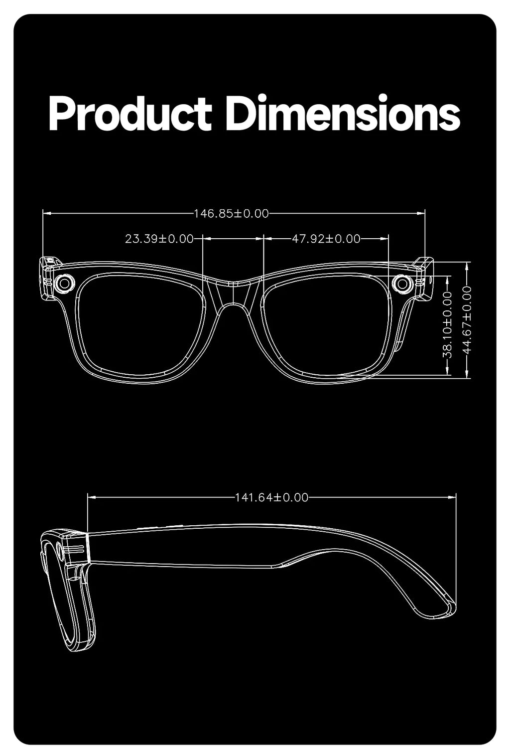 Gafas Inteligentes Meta AI TOP 1 con Cámara de 8MP, Grabación de Video, Traducción a Más de 100 Idiomas, Llamadas Bluetooth, Reproducción de Música